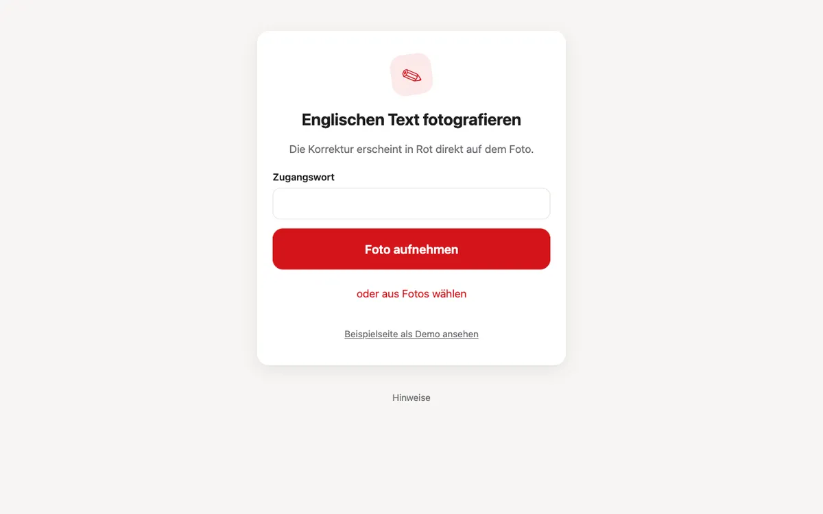 Korrigierbar Screenshot